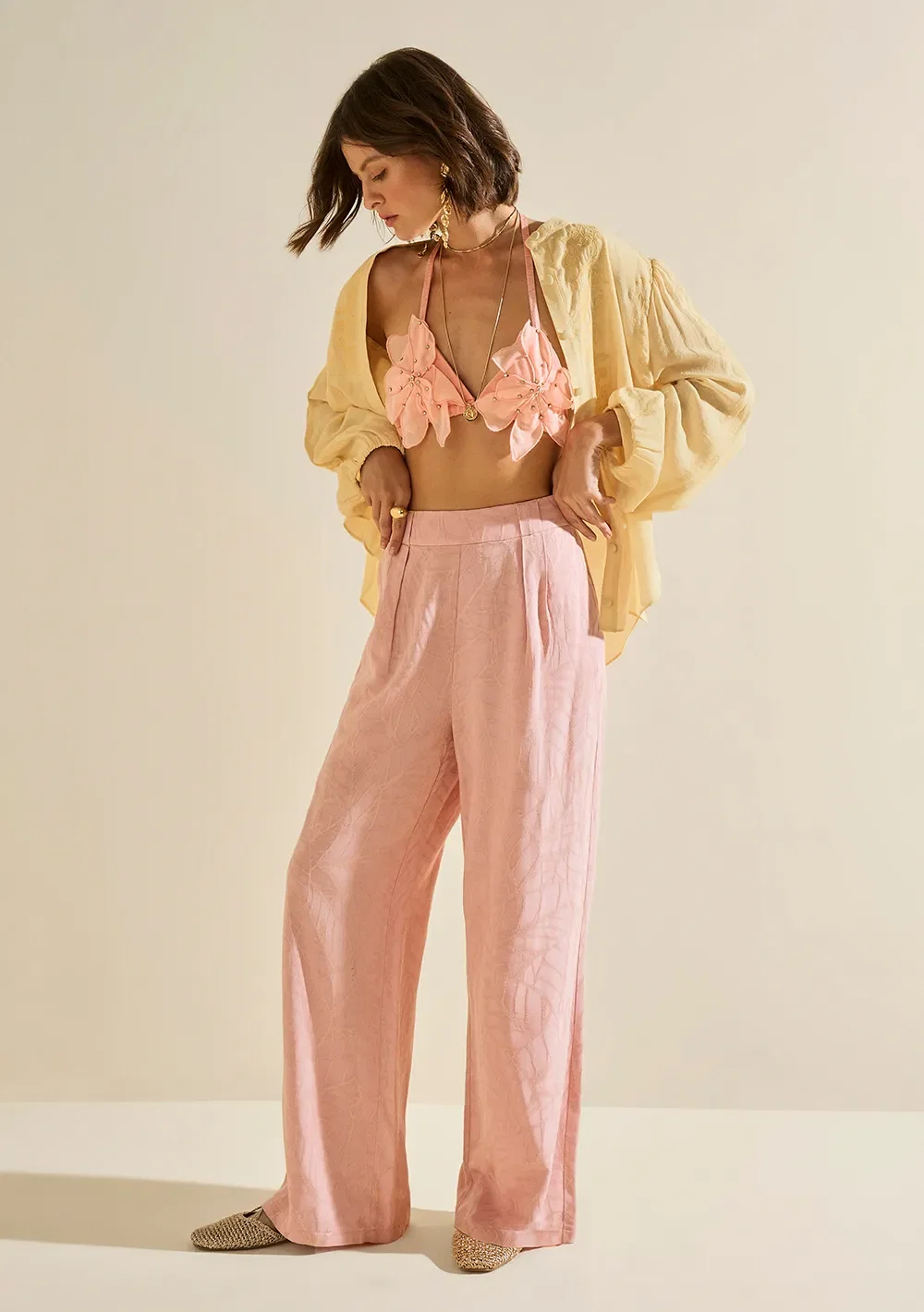 Calça Morena Rosa Wide Alta Rosa — imagem 1