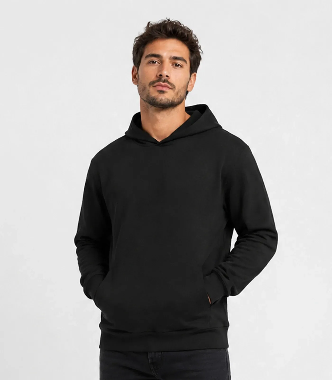 Blusão Com Capuz Em Moletom Masculino Select Preto — imagem 1