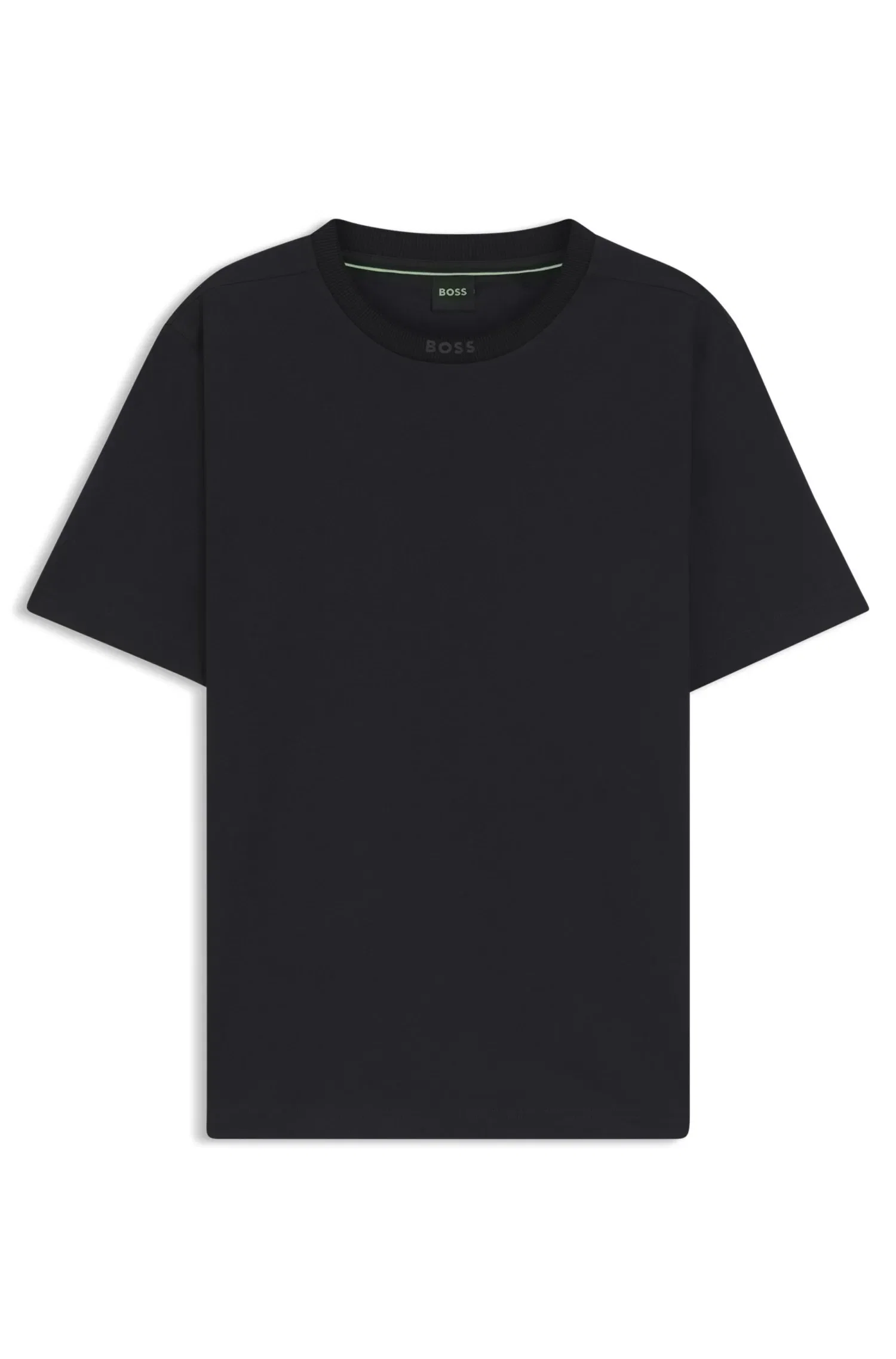 Camiseta Em Jersey De Algodão Com Gola Listrada — imagem 1