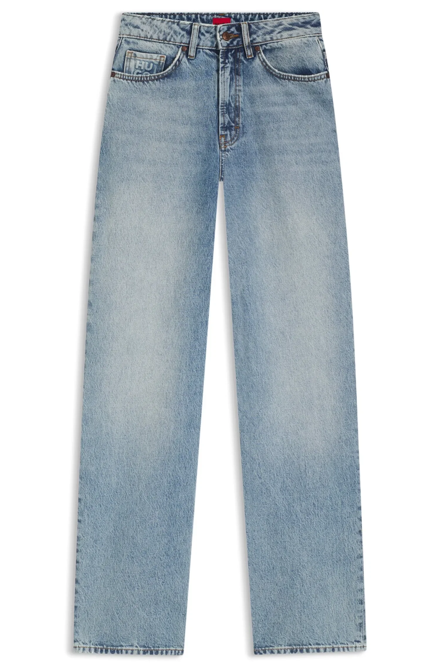Calça Jeans Wide Leg Em Denim De Algodão — imagem 1