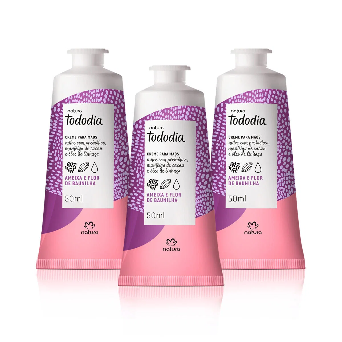 Kit Creme para as Mãos Natura Tododia Ameixa e Flor de Baunilha (3 unidades)