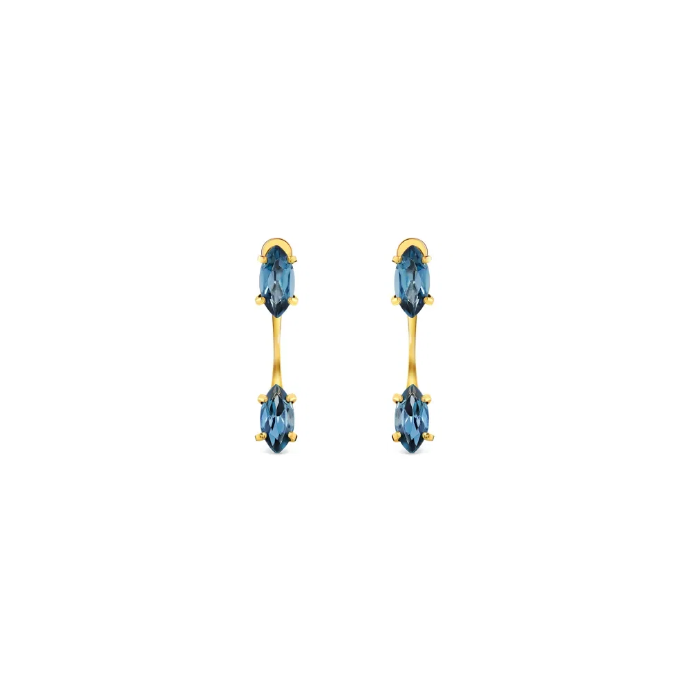 Brinco Gold Blue em Ouro Amarelo 18k com Topázios London — imagem 1