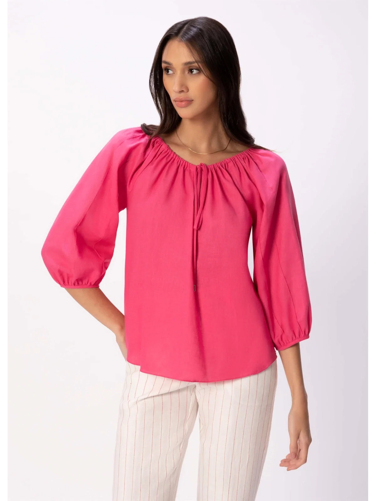 Blusa Cambraia Linho Blend Pink
