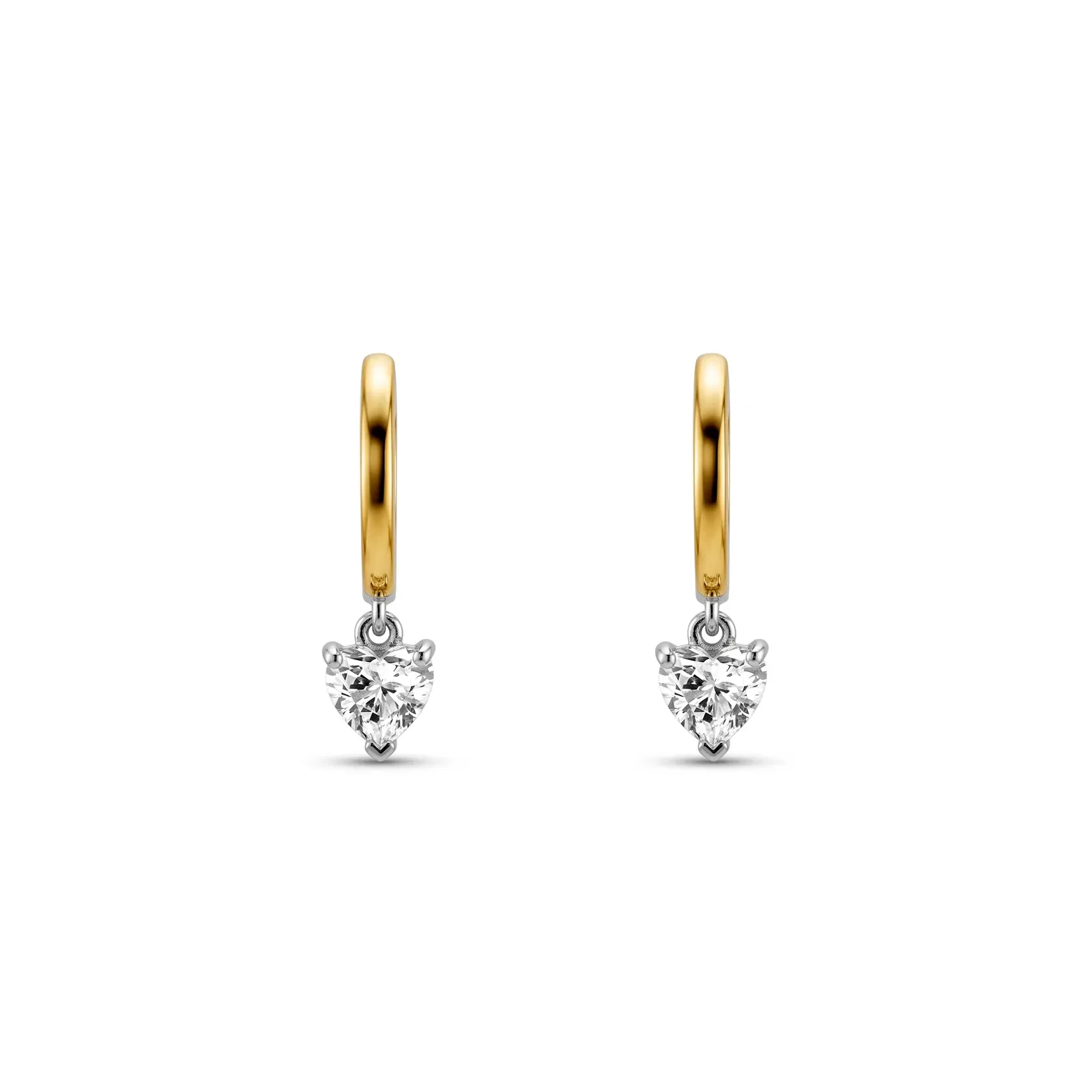 Argola Lume Coração em Prata 925 e Ouro Amarelo 18k com Diamante de Laboratório 0,48ct, 18,4mm — imagem 1