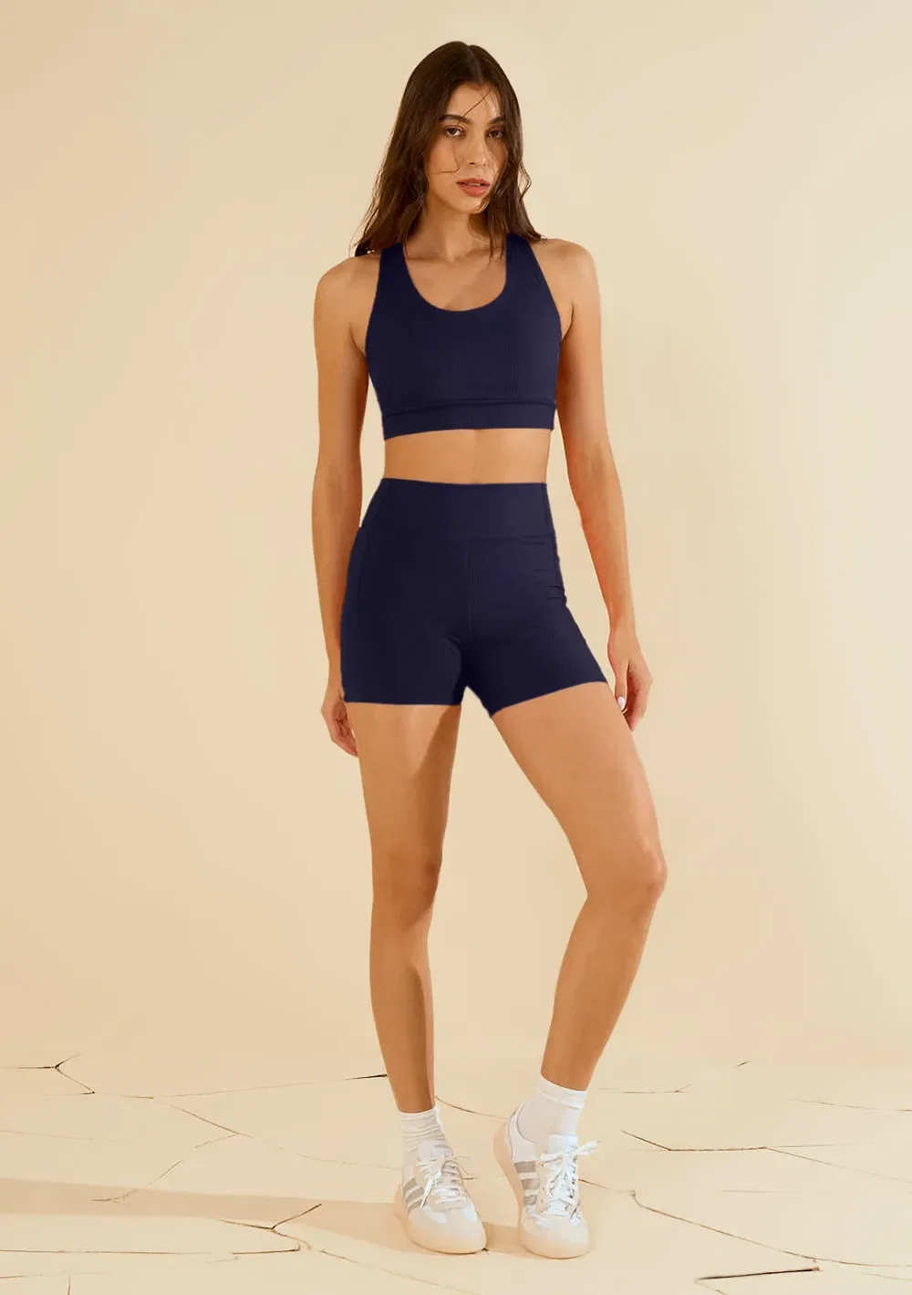 Top Morena Rosa Decote Careca Nadador Azul