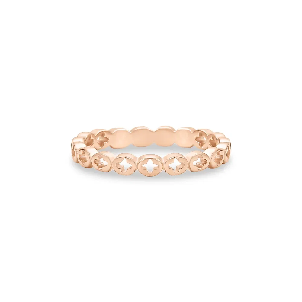 Anel Life My Rose Flores em Liga Rosé com Banho de Ouro Rosé 18k