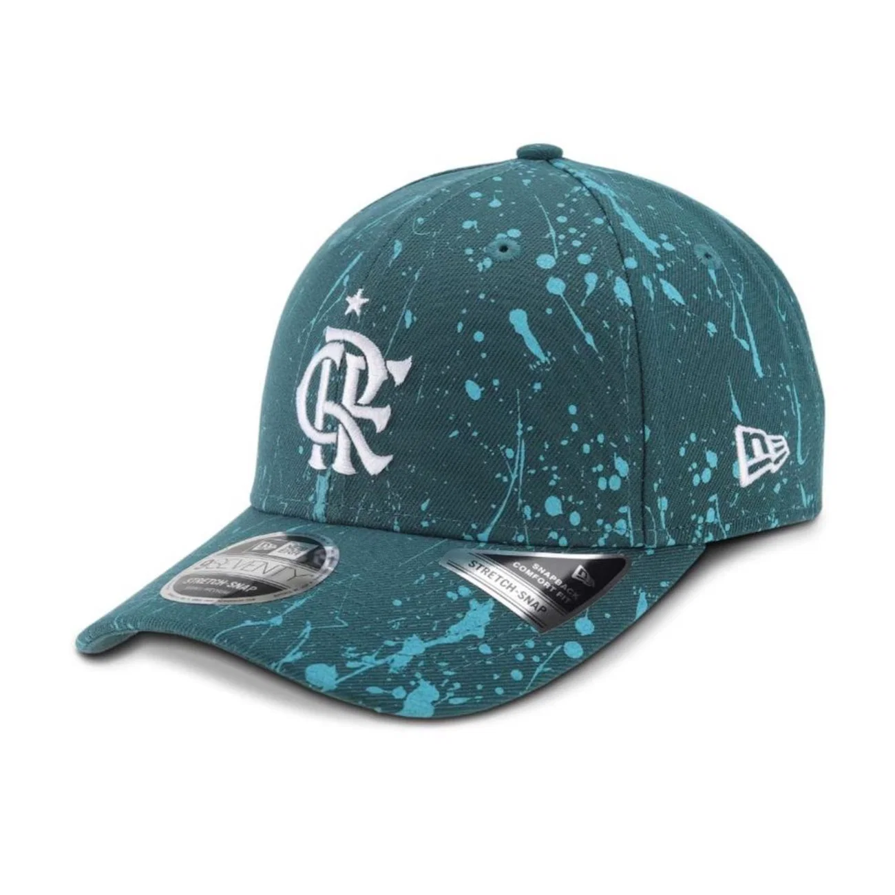Boné Unissex do Flamengo New Era 9SEVENTY STRETCH SNAP Paint Aba Curva