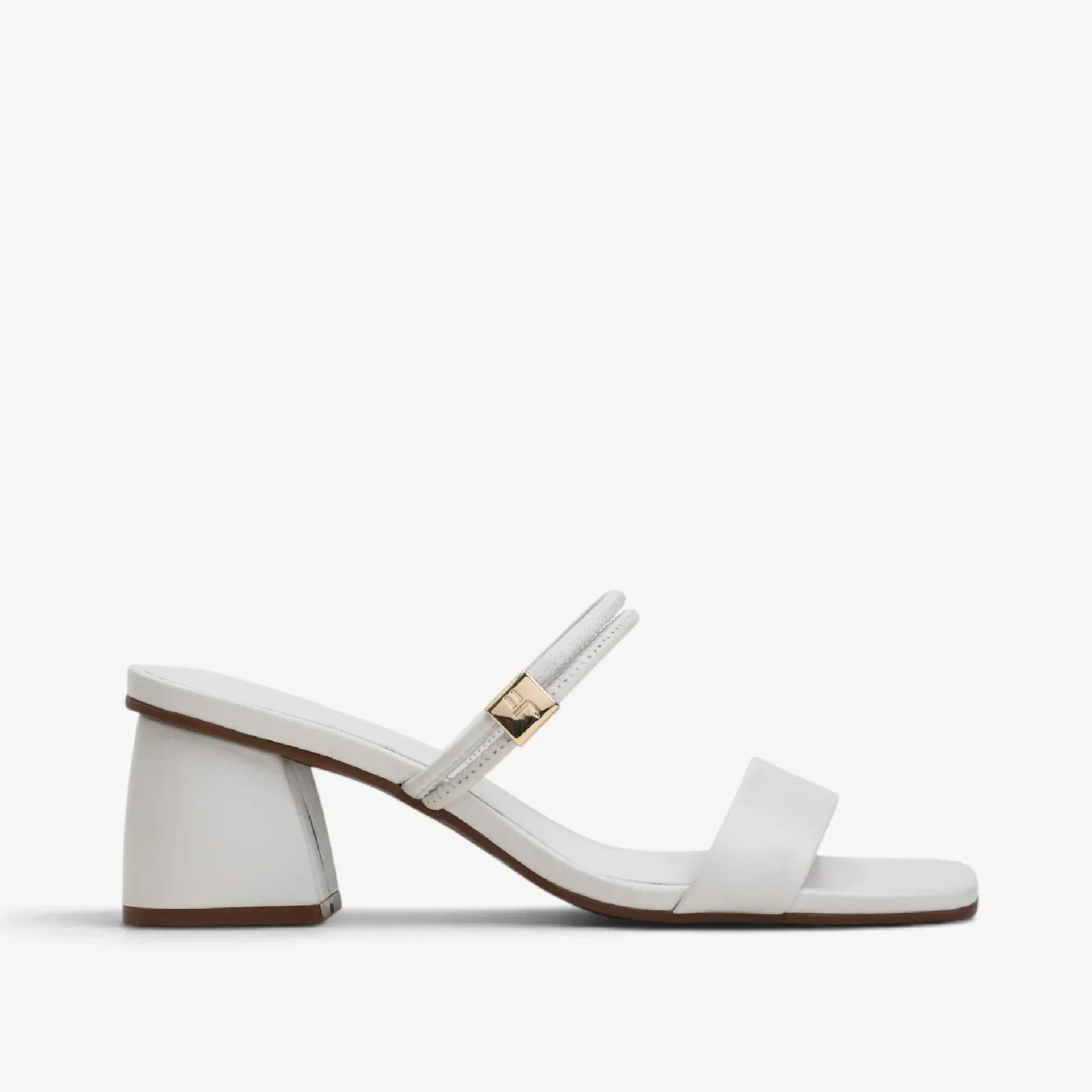 Tamanco Off White Algodão Couro — imagem 1