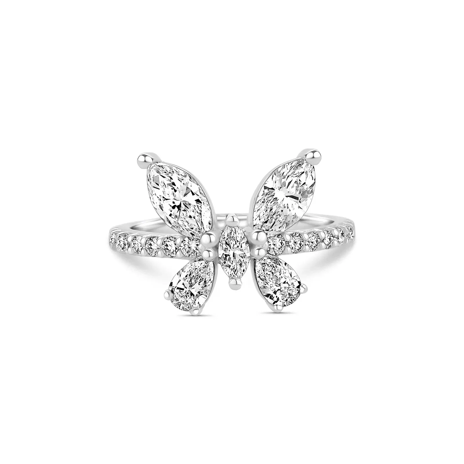 Anel Greta Borboleta em Ouro Branco 18k com Diamante de Laboratório 1,78 ct — imagem 1