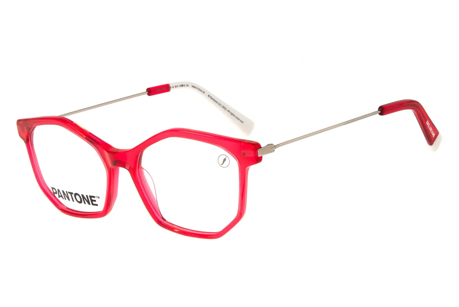 Armação Para Óculos de Grau Feminino Pantone Facetado Branco Brilho — imagem 1
