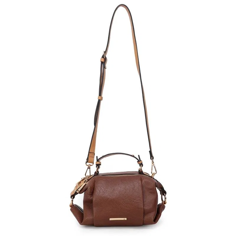 Bolsa Transversal Media Bicolor Com Alca De Mao