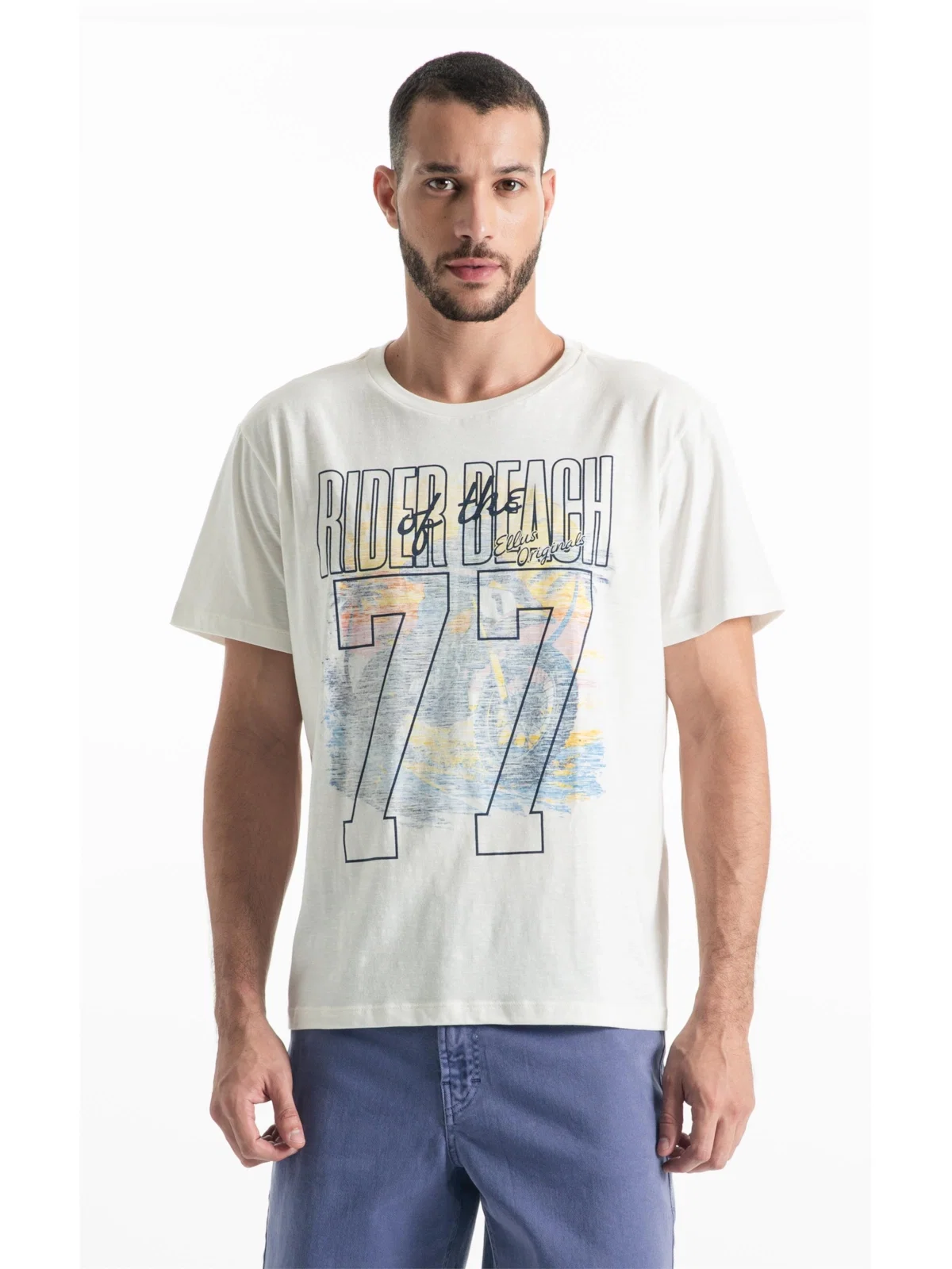T-Shirt Flamê Rider Of The Beach Off White — imagem 1