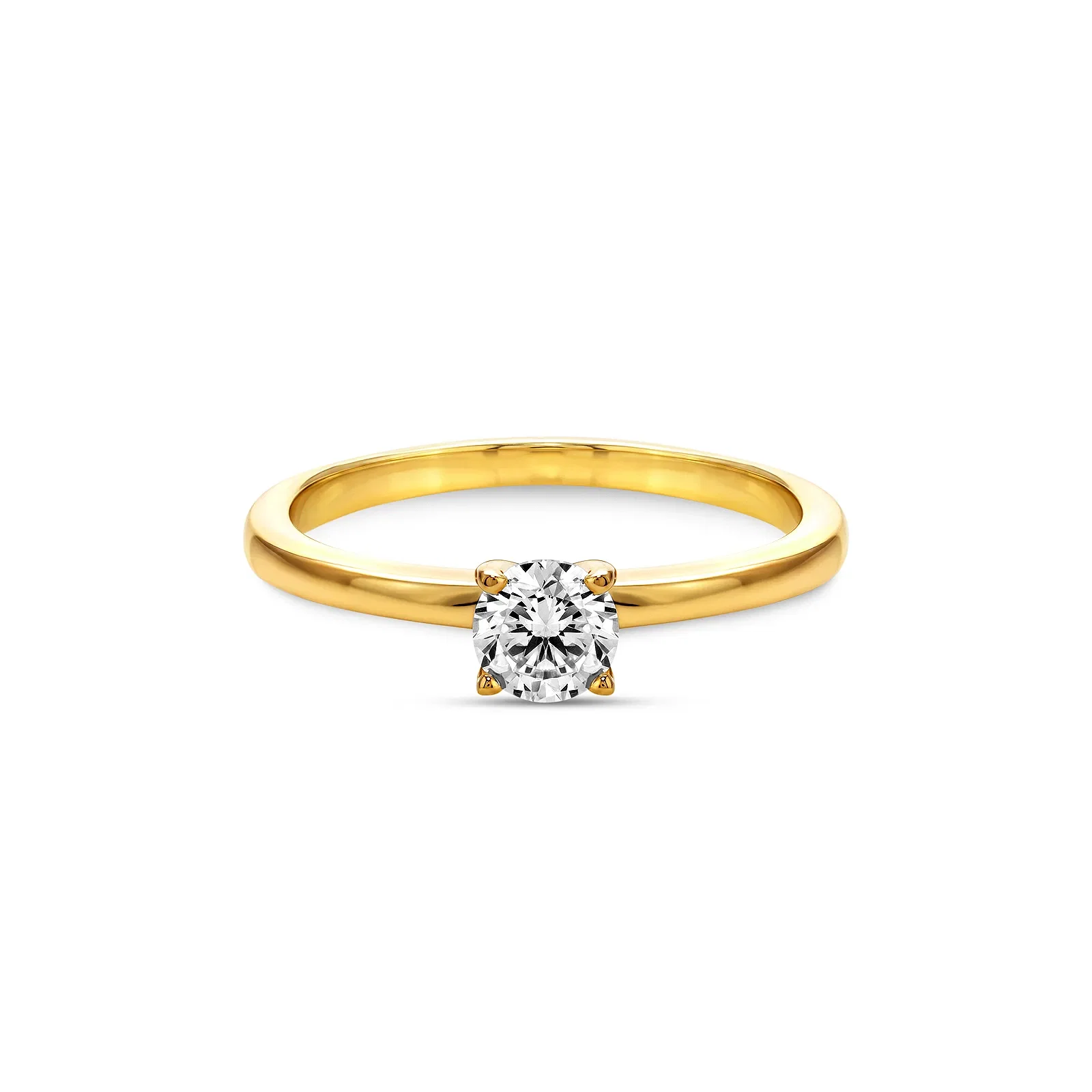 Anel Solitário Classic em Ouro Amarelo 18k com 0,50ct de Diamante