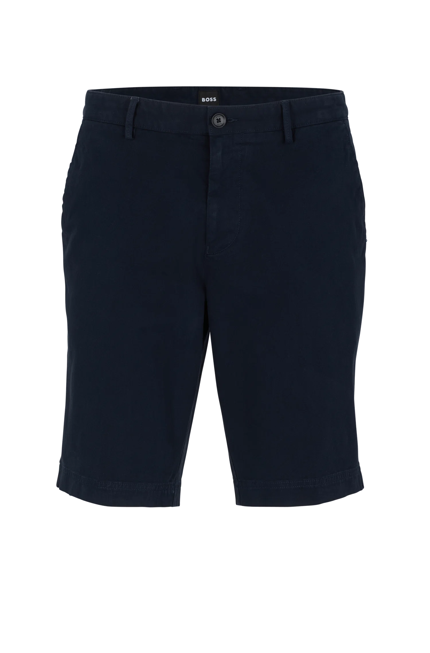 Shorts Slim Fit Em Gabardine De Algodão Stretch — imagem 1