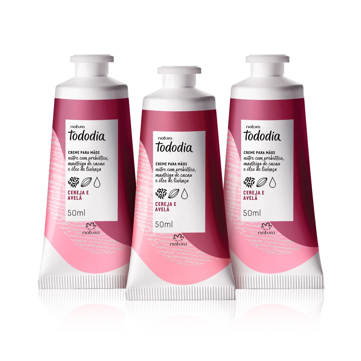 Kit Creme Nutritivo para as Mãos Tododia Cereja e Avelã (3 unidades)