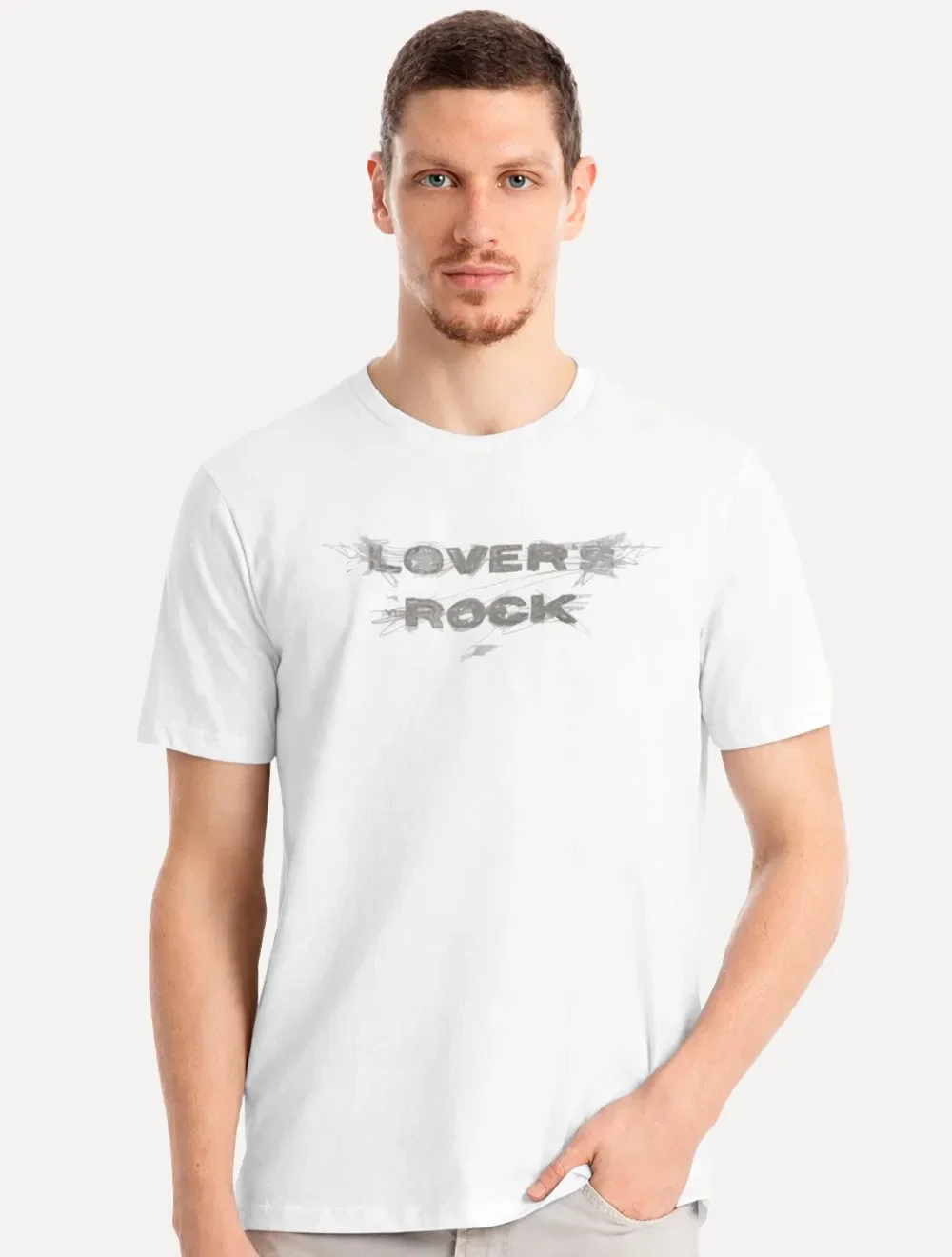 Camiseta Ellus Masculina Lovers Rock Classic Branco