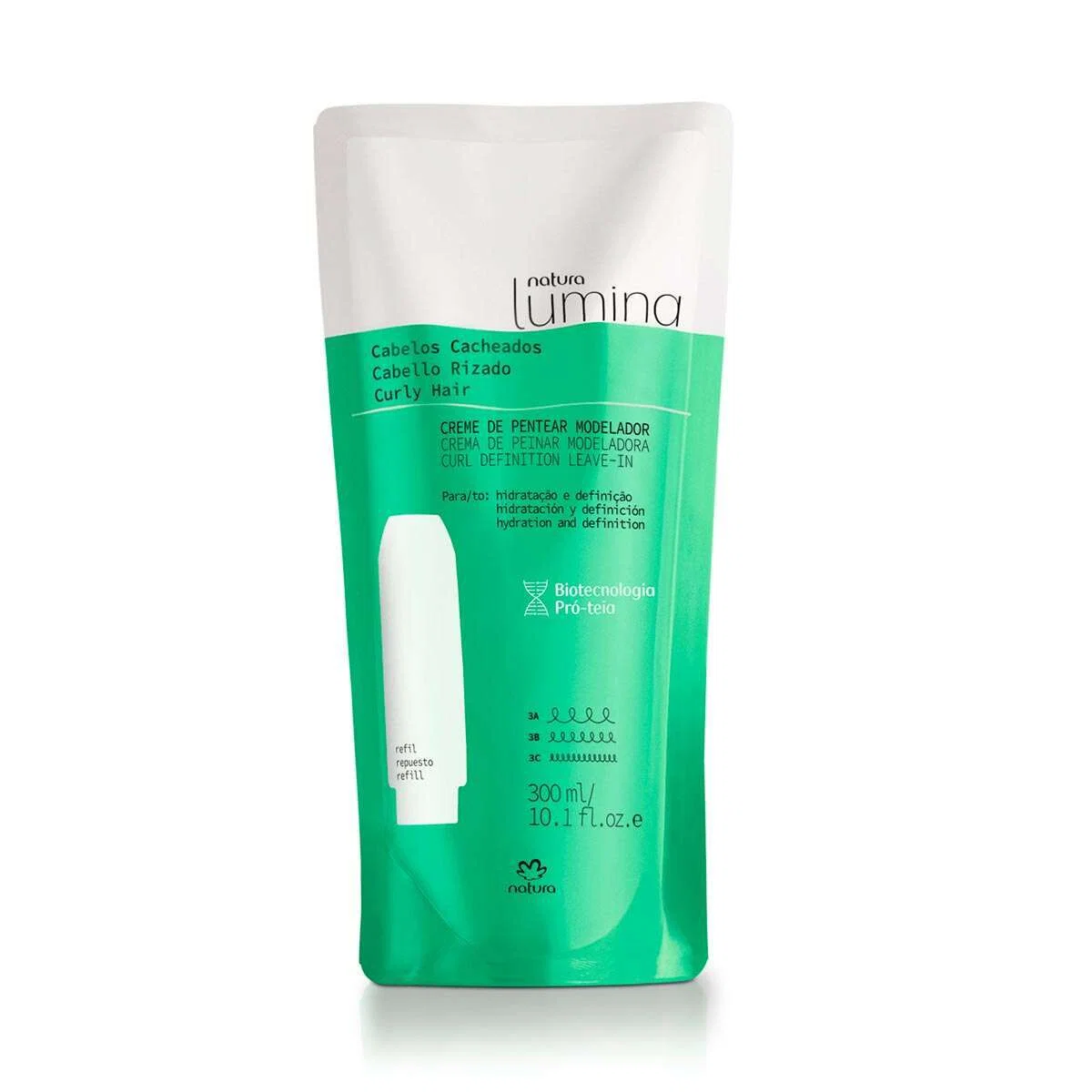 Refil Creme de Pentear Modelador para Cabelos Cacheados Lumina 300 ml