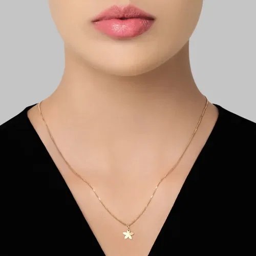 Pingente Teens Flor Escovado em Ouro Amarelo 18k