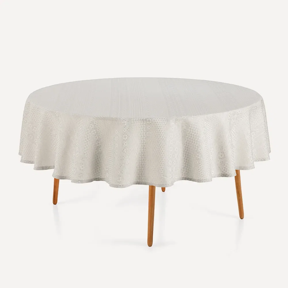 Toalha de Mesa Redonda 6 Lugares Artemis Branco — imagem 1