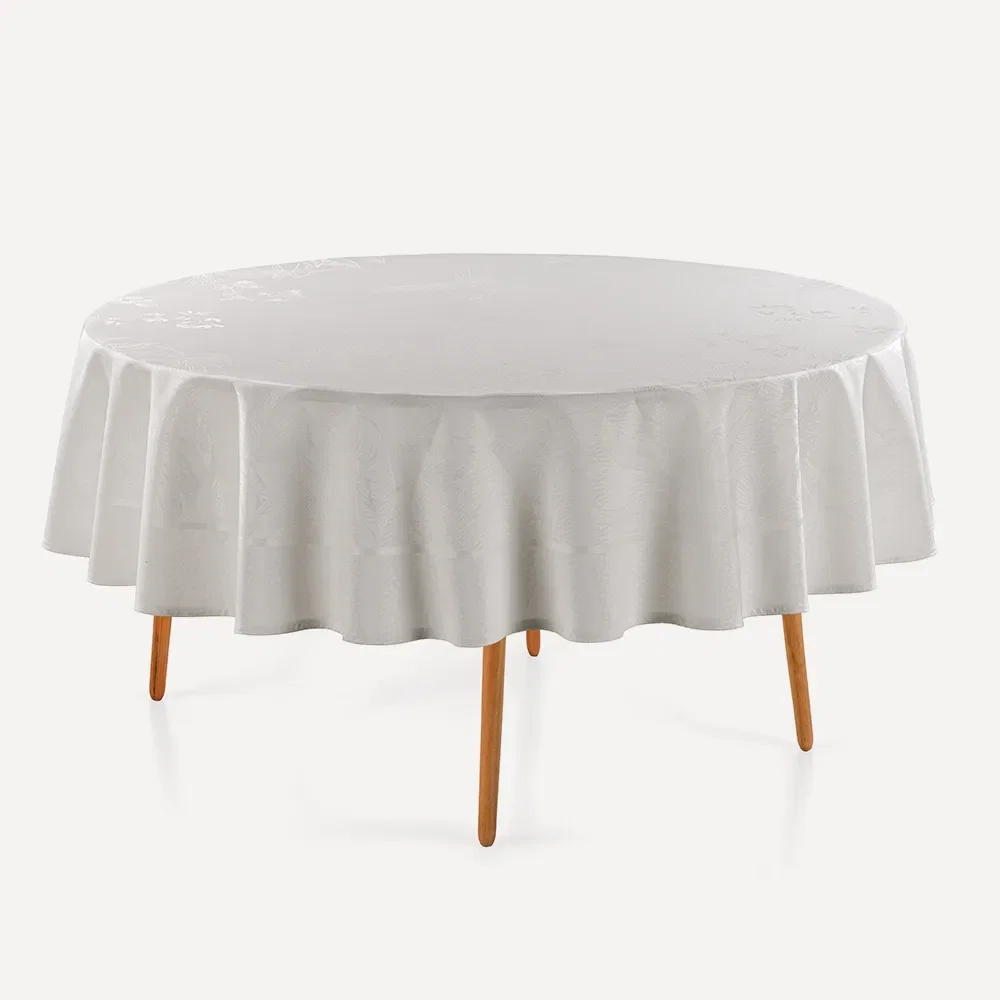 Toalha de Mesa Redonda 6 Lugares Amaris Branco — imagem 1