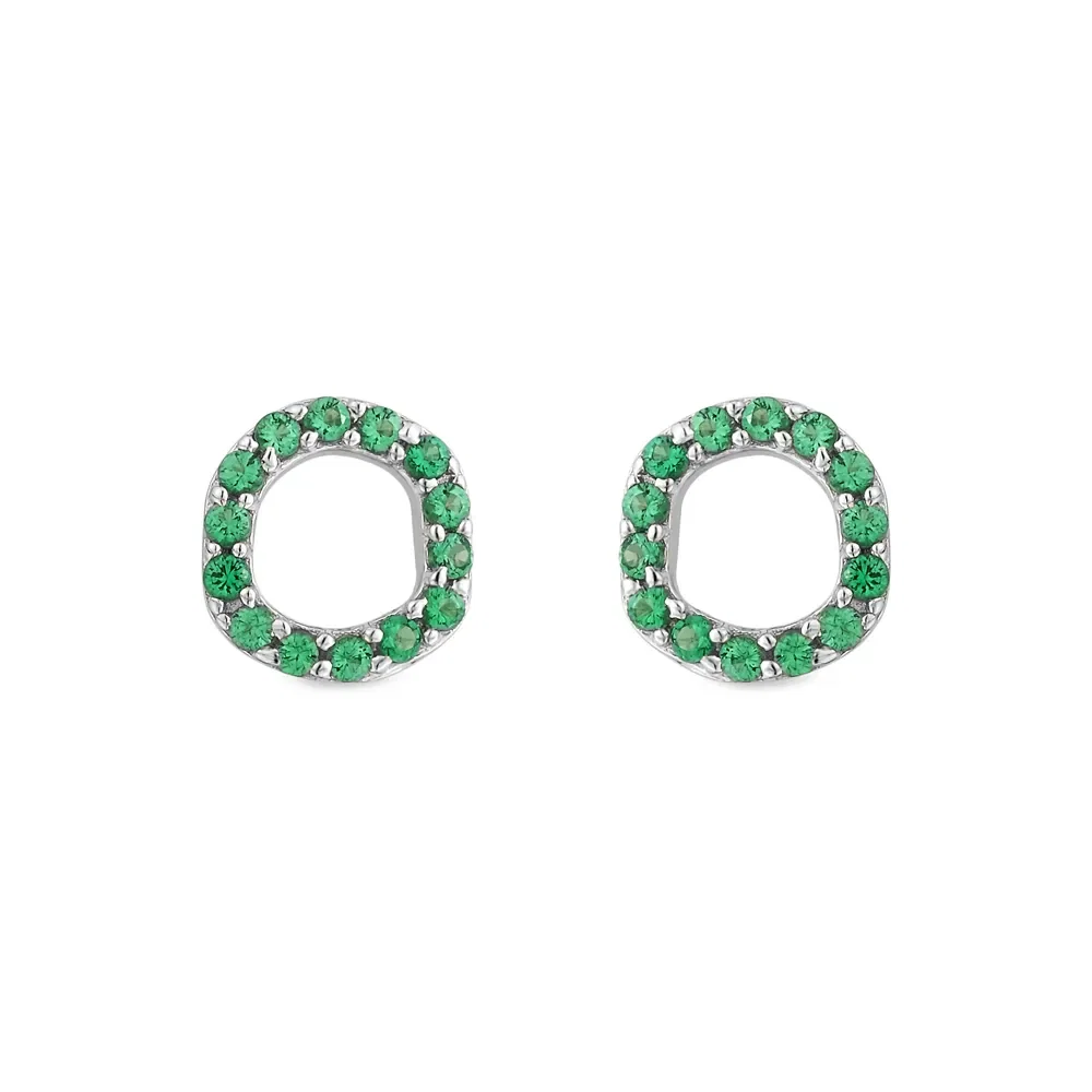 Brinco Life Snow Redondo Prata Verde