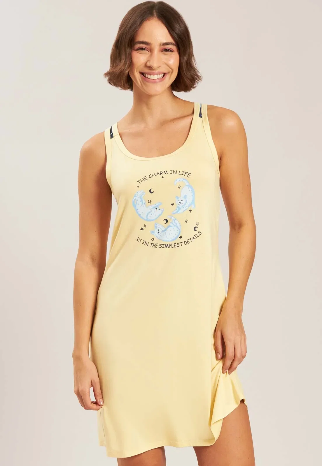 Camisão Regata de Viscose Stretch Baunilha