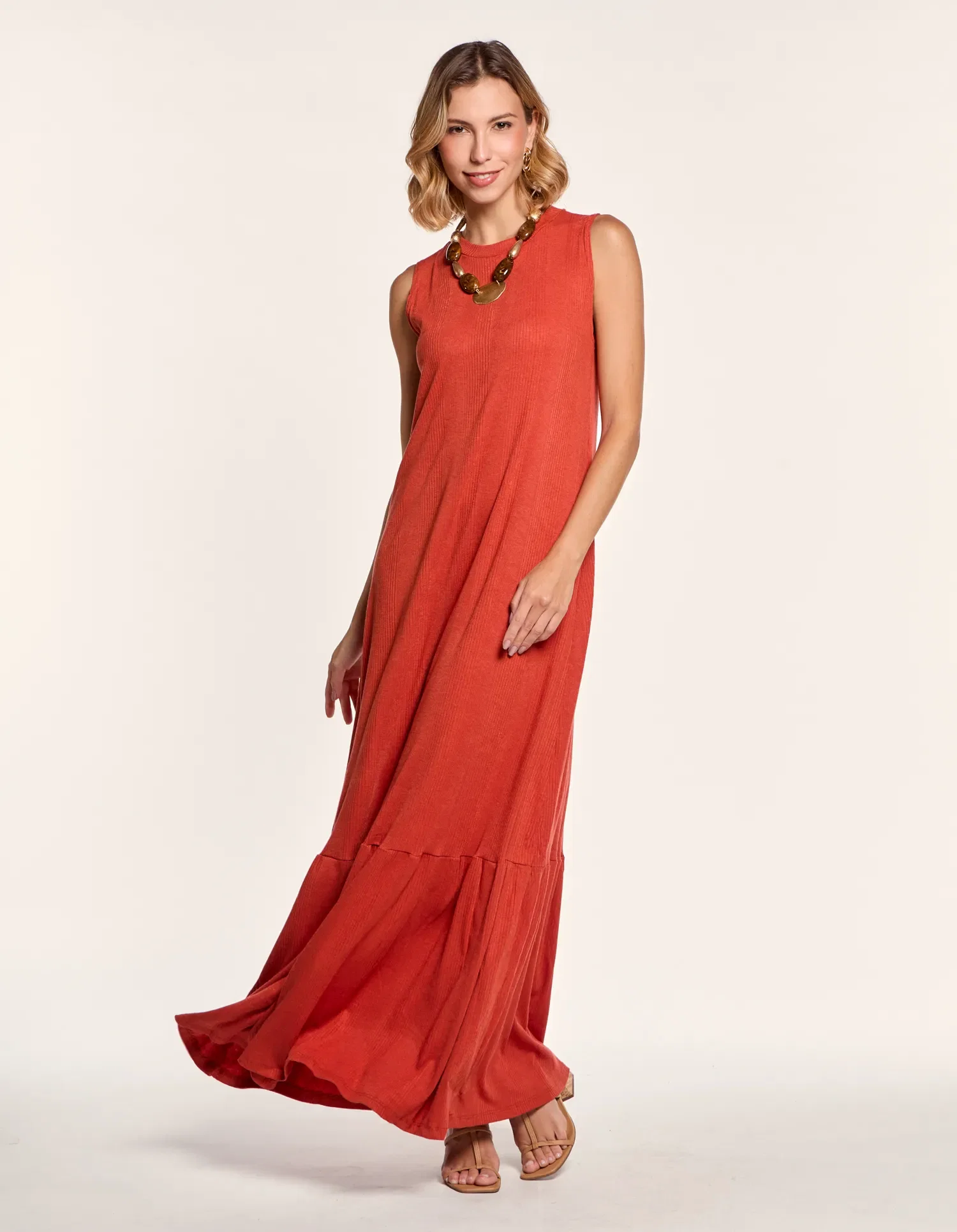 Vestido Longo Marias Decote Canoa - Sandalo — imagem 1