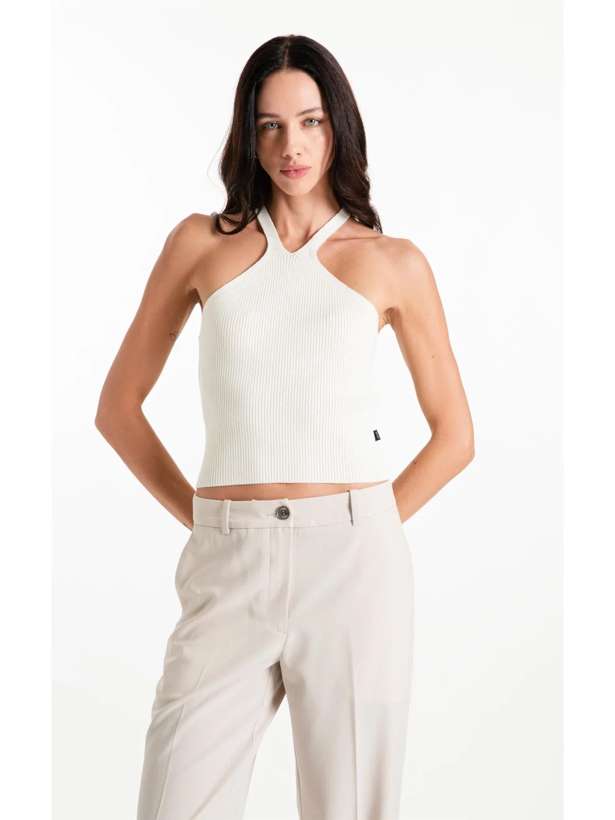 Blusa Tricot Power Knit Strap Off White — imagem 1