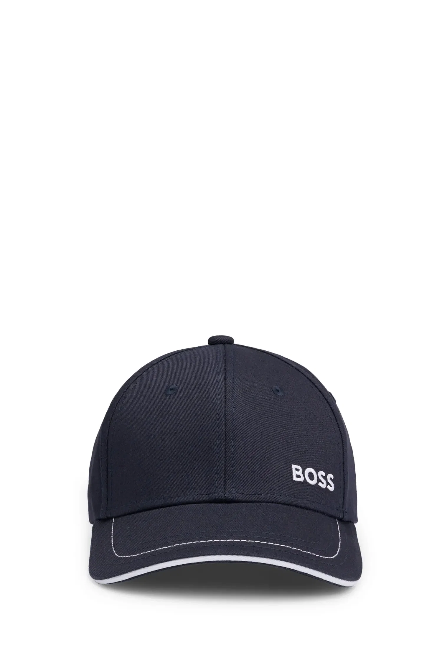 Boné De Sarja De Algodão Com Detalhe De Logotipo