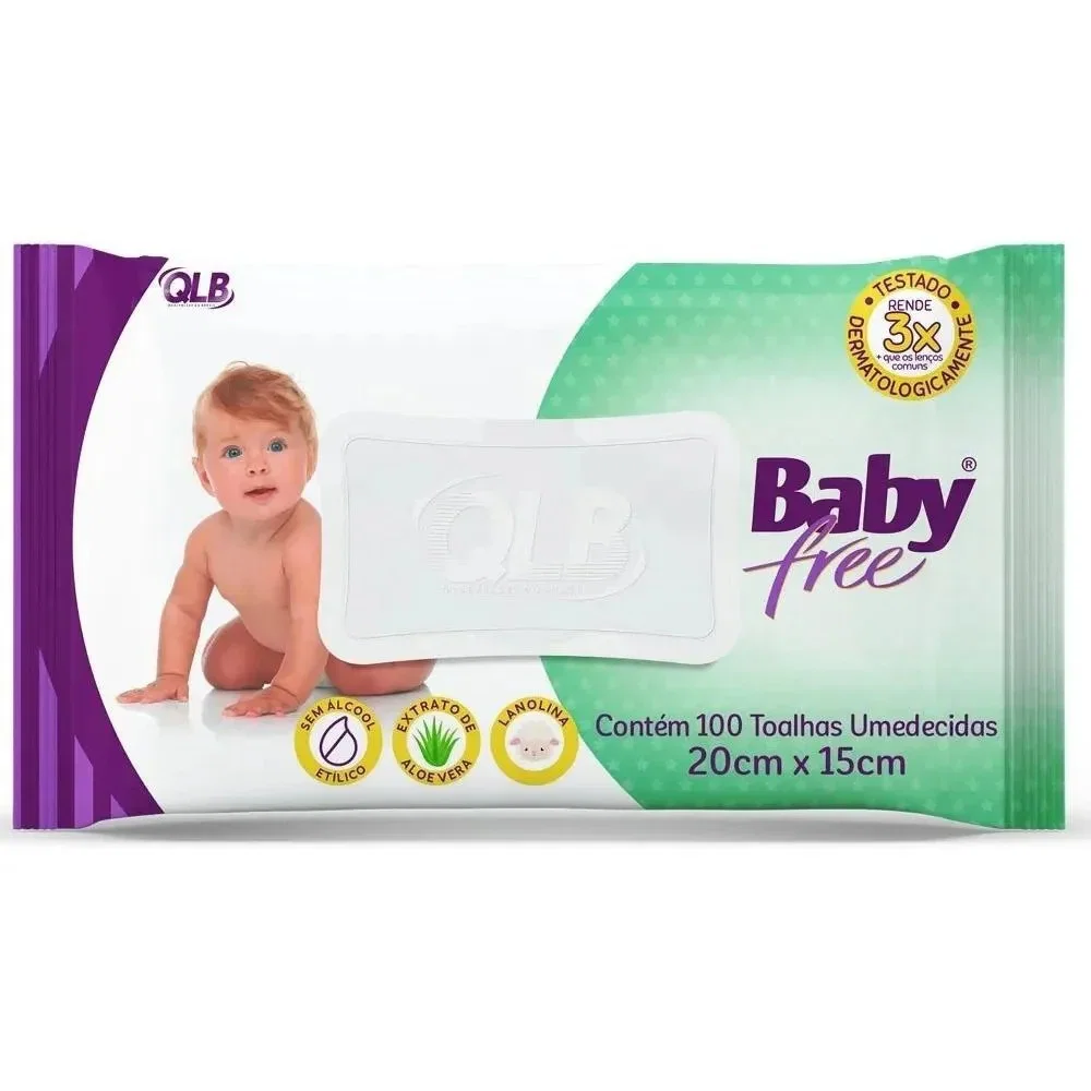 Toalhas Umedecidas Baby Free 100 Unidades