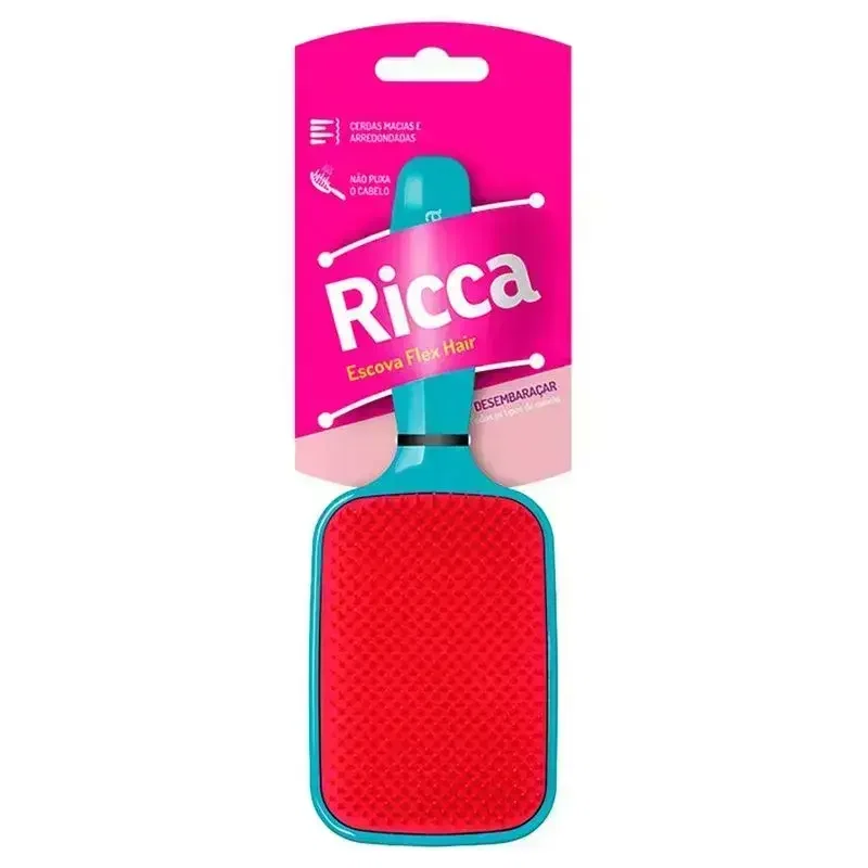 Escova de Cabelo Ricca Raquete Flex Blue