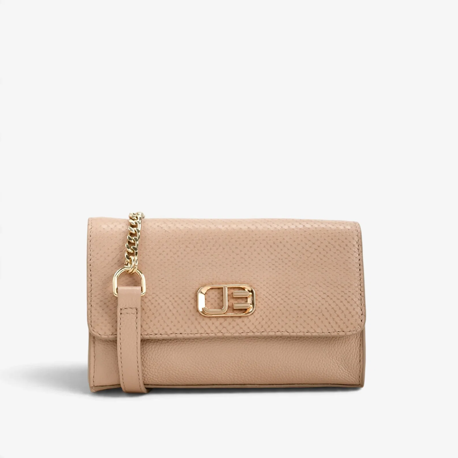 Bolsa Transversal Nude Areia Couro