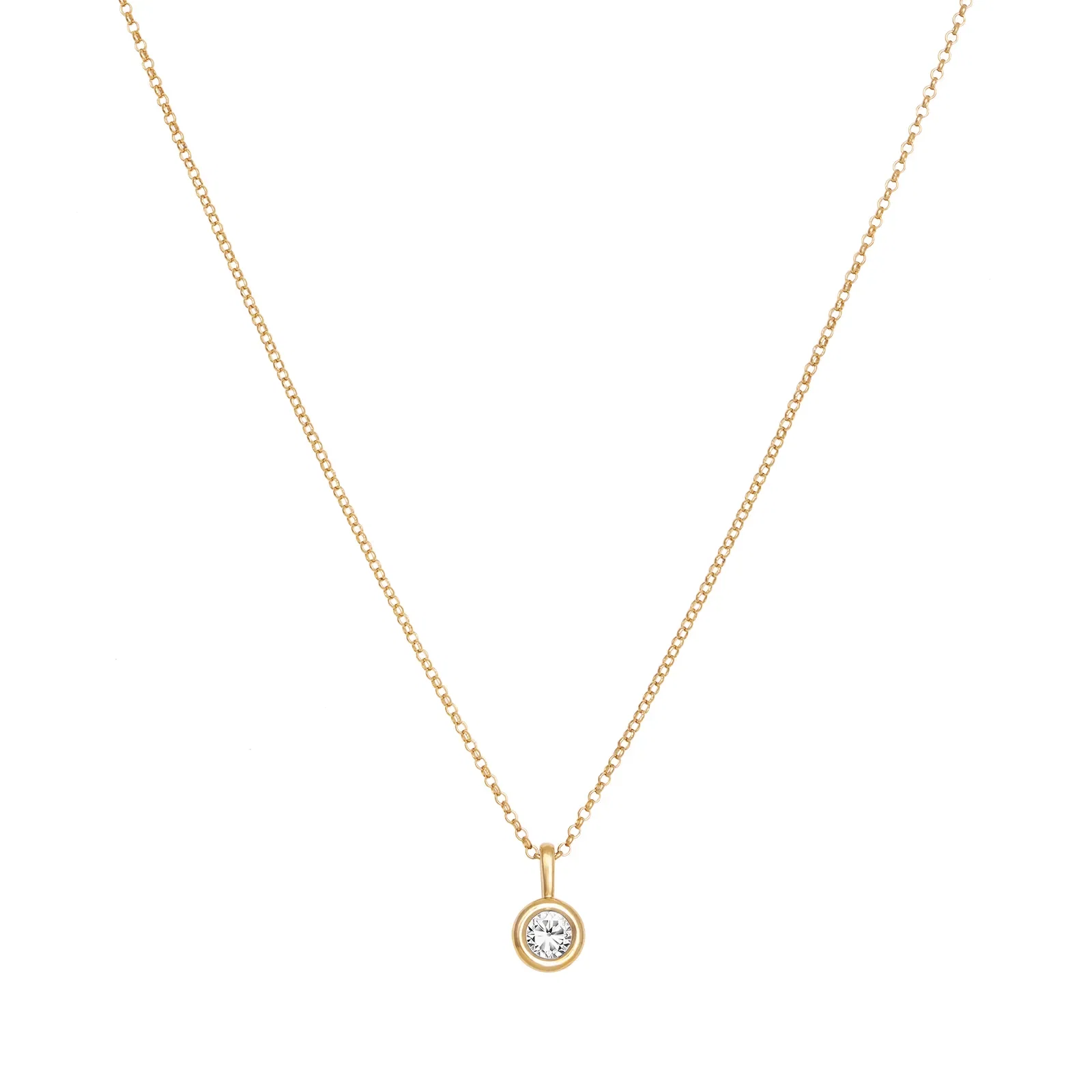 Colar Life Lunar em Prata 925 com Banho de Ouro Amarelo e Zircônia Incolor