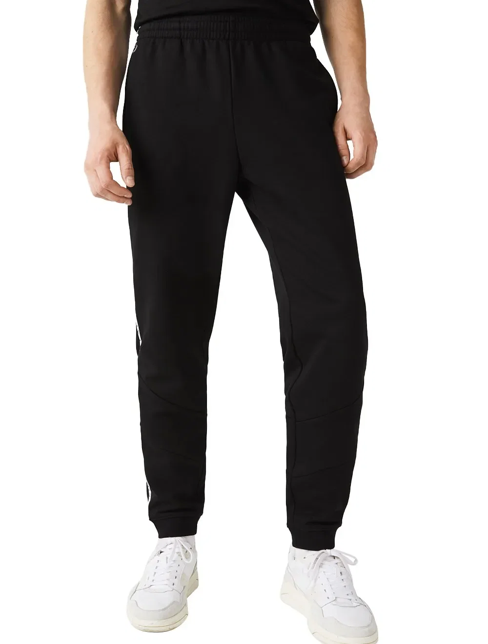Calça Lacoste Moletom Masculina Side Logo Sash Noir Preta