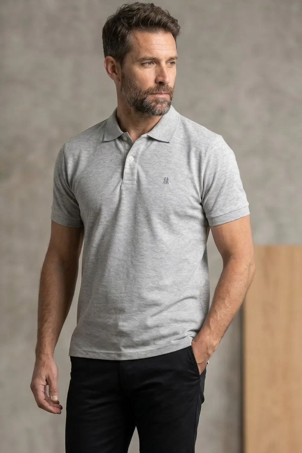Polo Piquet Masculina Leve Confortável Polo Wear Cinza Escuro