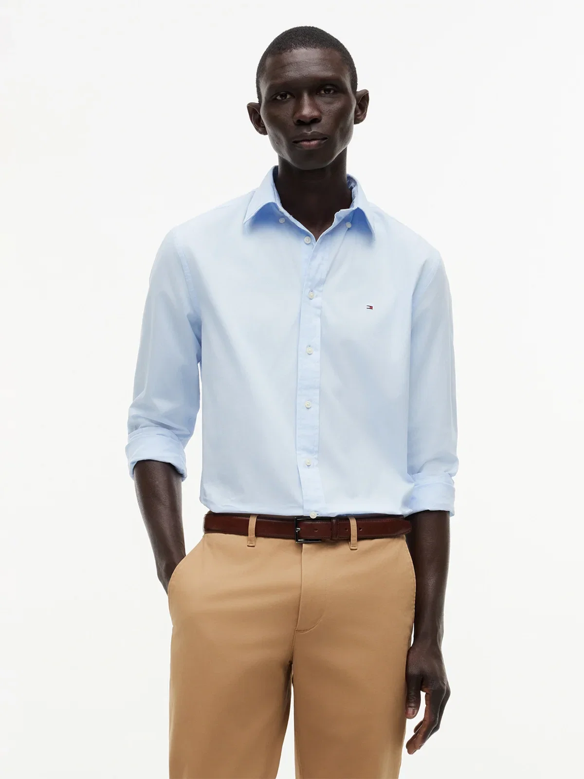 Camisa TOMMY HILFIGER Core Flex Poplin Lisa Manga Longa — imagem 1