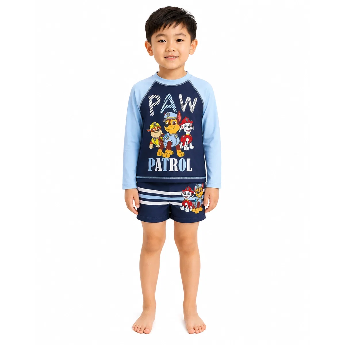 Conjunto Praia Kids Patrulha Canina Lycra Proteção Uv 50+ Tip Top