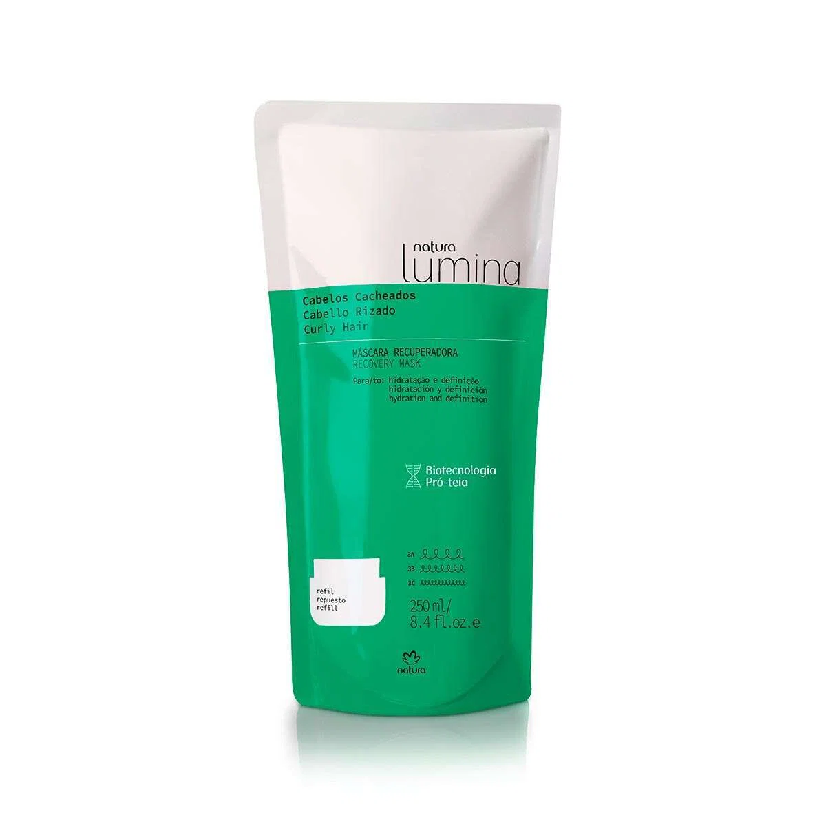 Refil Máscara Recuperadora para Cabelos Cacheados Lumina 250 ml