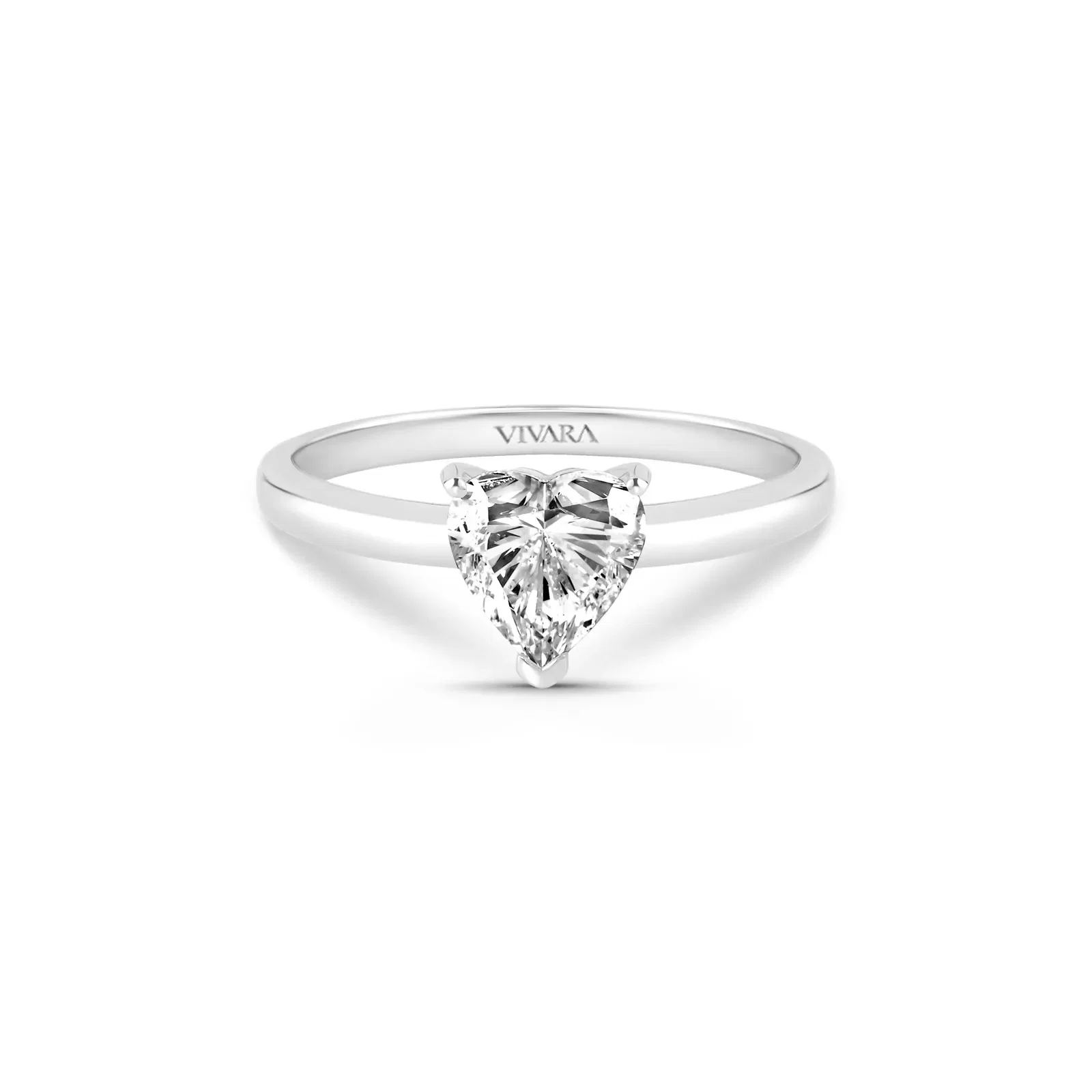 Anel Solitário Cielo Coração em Ouro Branco 18k com 1ct de Diamante de Laboratório