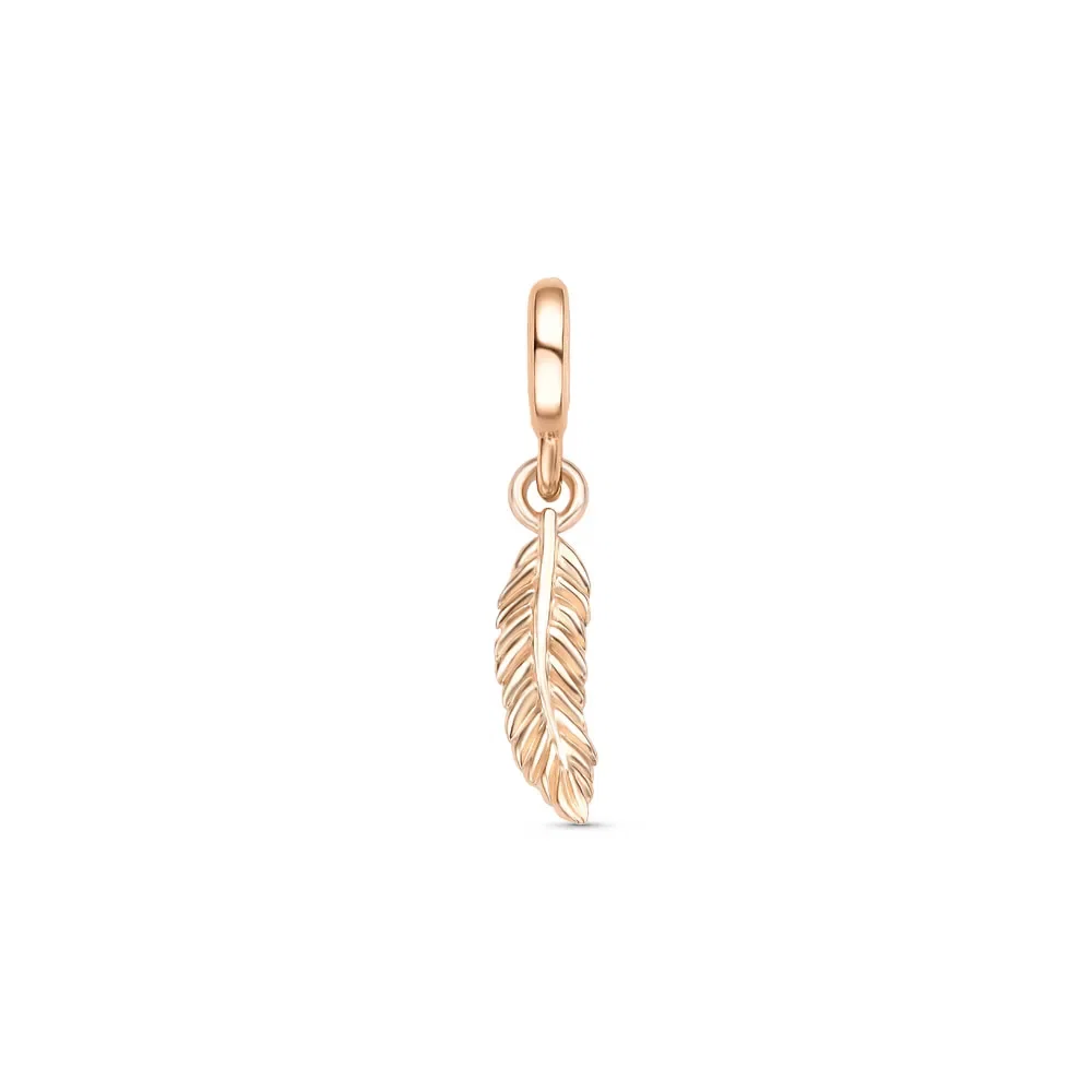 Pingente Life Patuás Pena em Liga Rosé e Banho de Ouro Rosé 18k — imagem 1