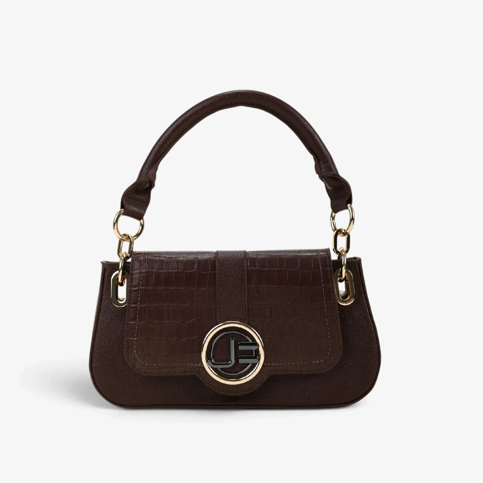 Bolsa Baguete Marrom Café Couro