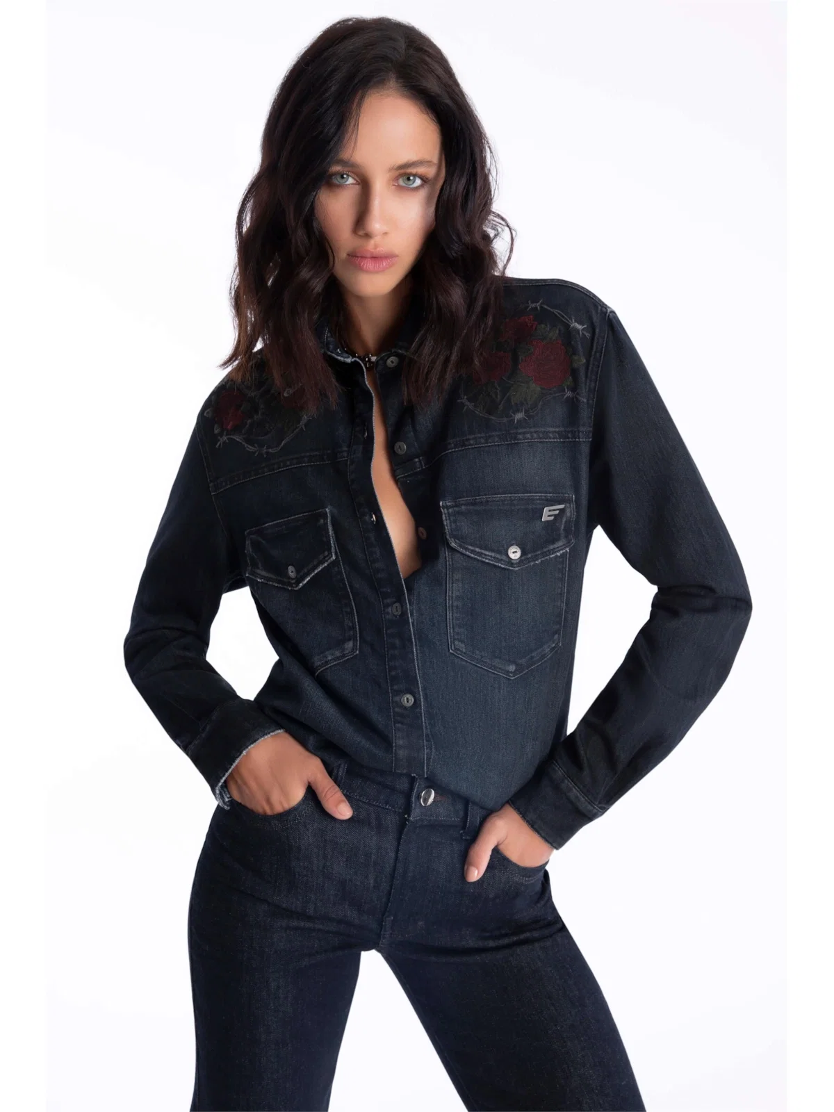 Camisa High Comfort Dark Indigo Escuro C/ Jato — imagem 1