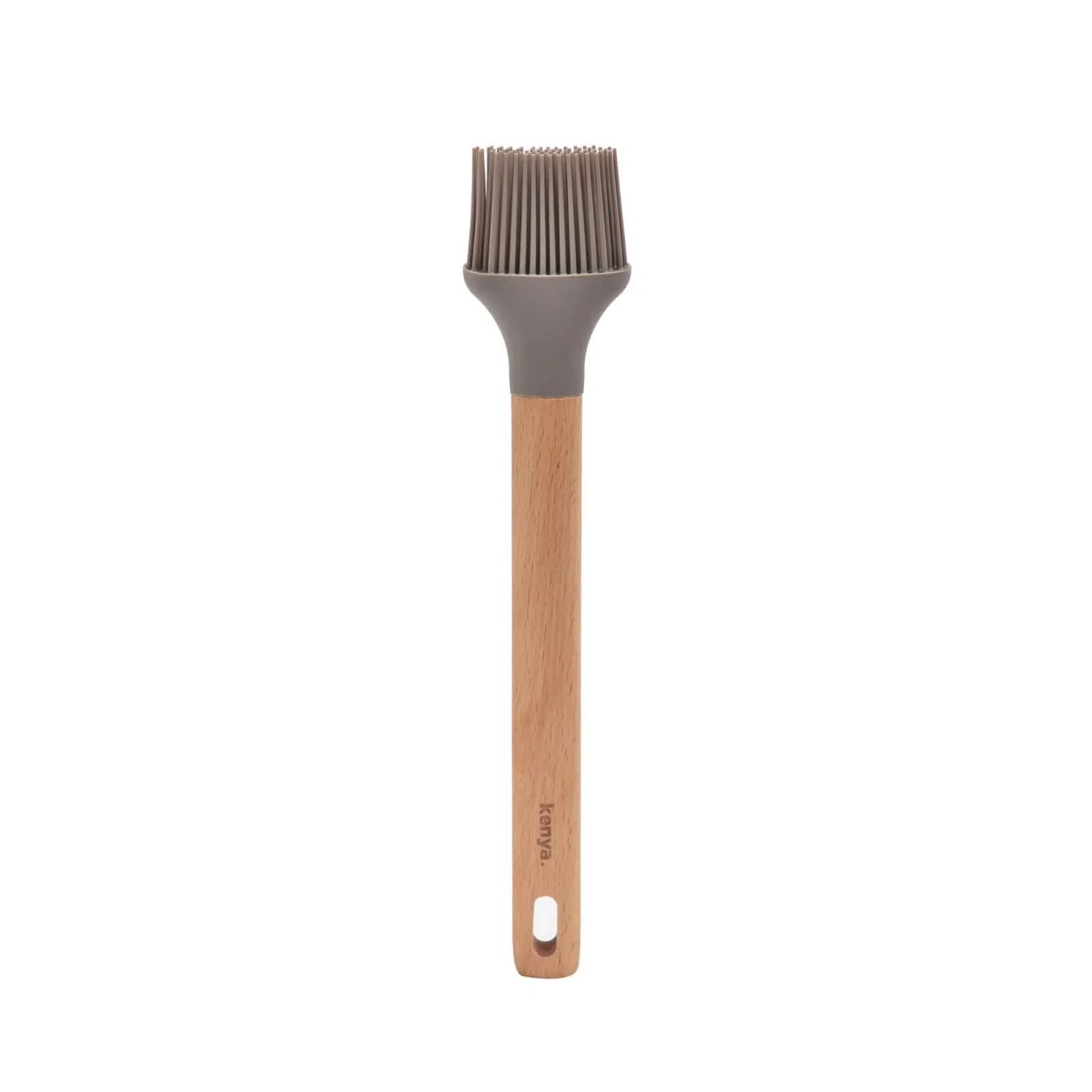 Pincel de Silicone com Cabo de Madeira Kenya Cinza