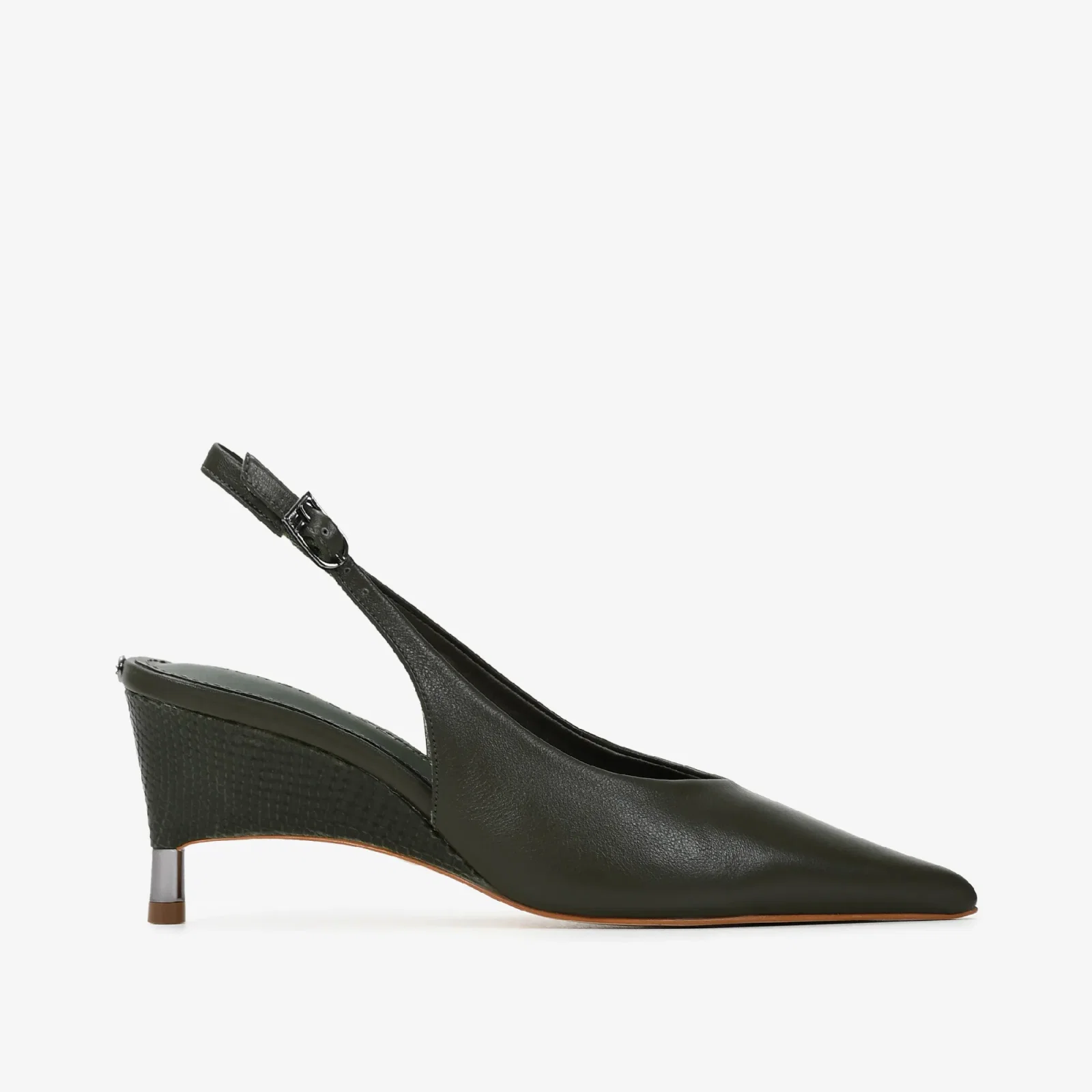 Slingback Verde Videira Couro