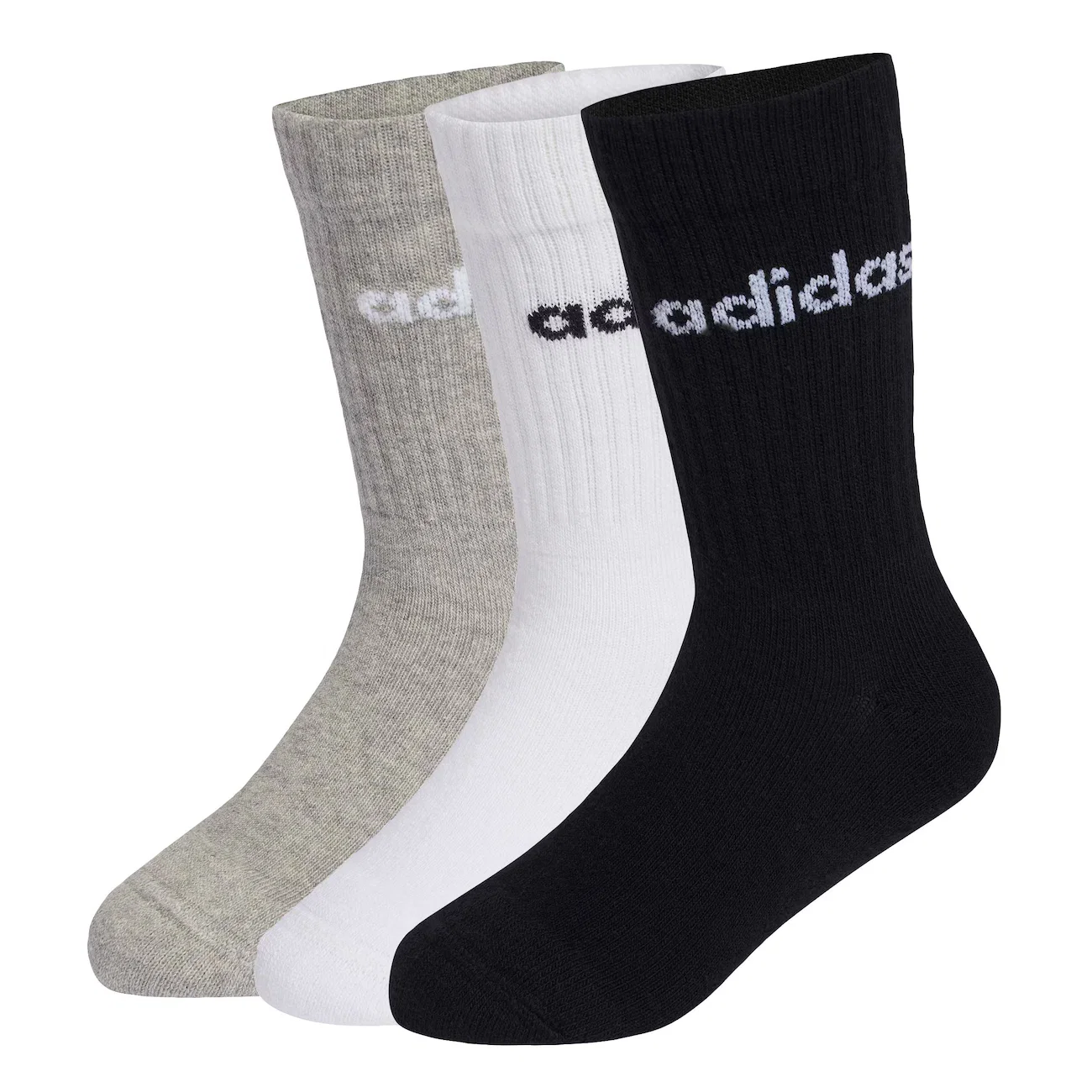 Kit 3 Pares Meias Adidas Linear Crew Infantil