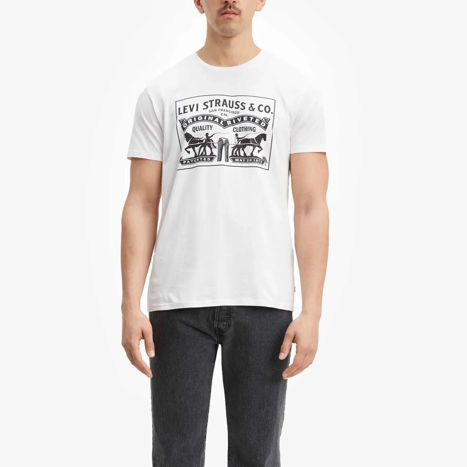 Camiseta Levi's® 2 Horse Graphic Manga Curta Branca