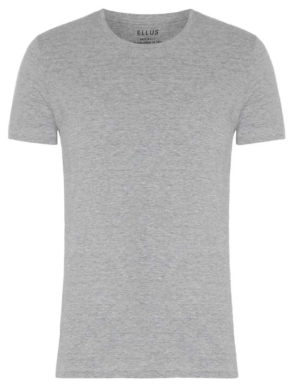 Camiseta Ellus Masculina Cotton Fine Classic Logo Mescla Cinza Claro