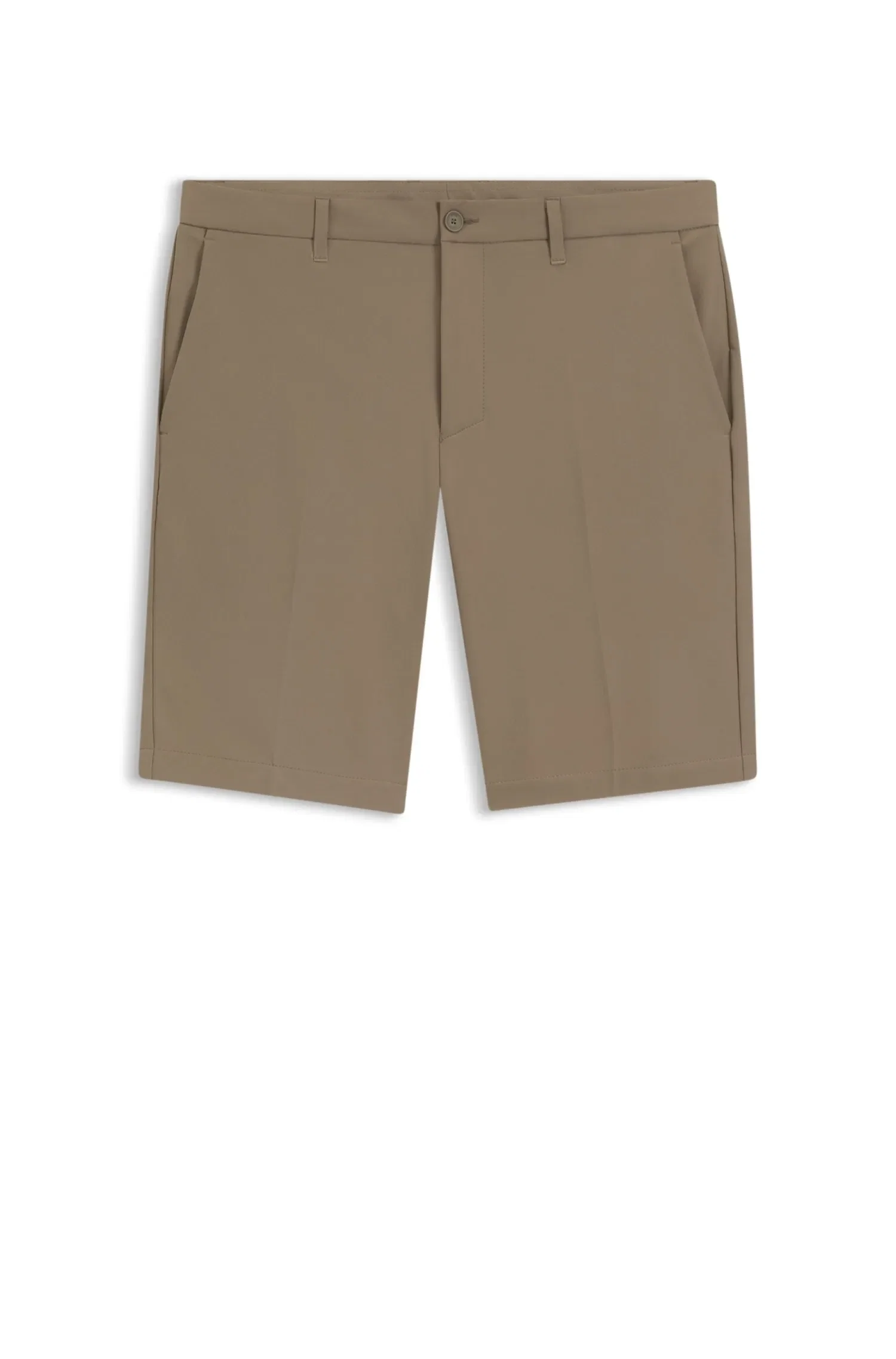 Shorts De Ajuste Slim Em Tecido Elástico