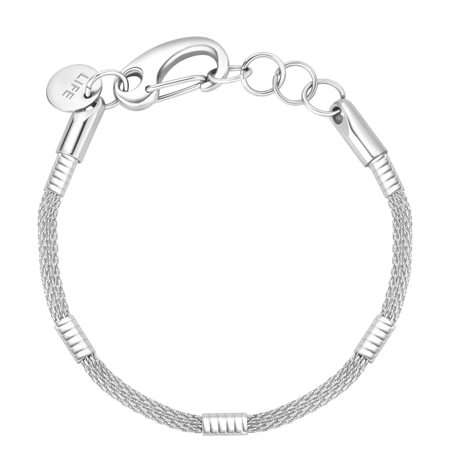 Pulseira Life Masculino em Aço com Malha