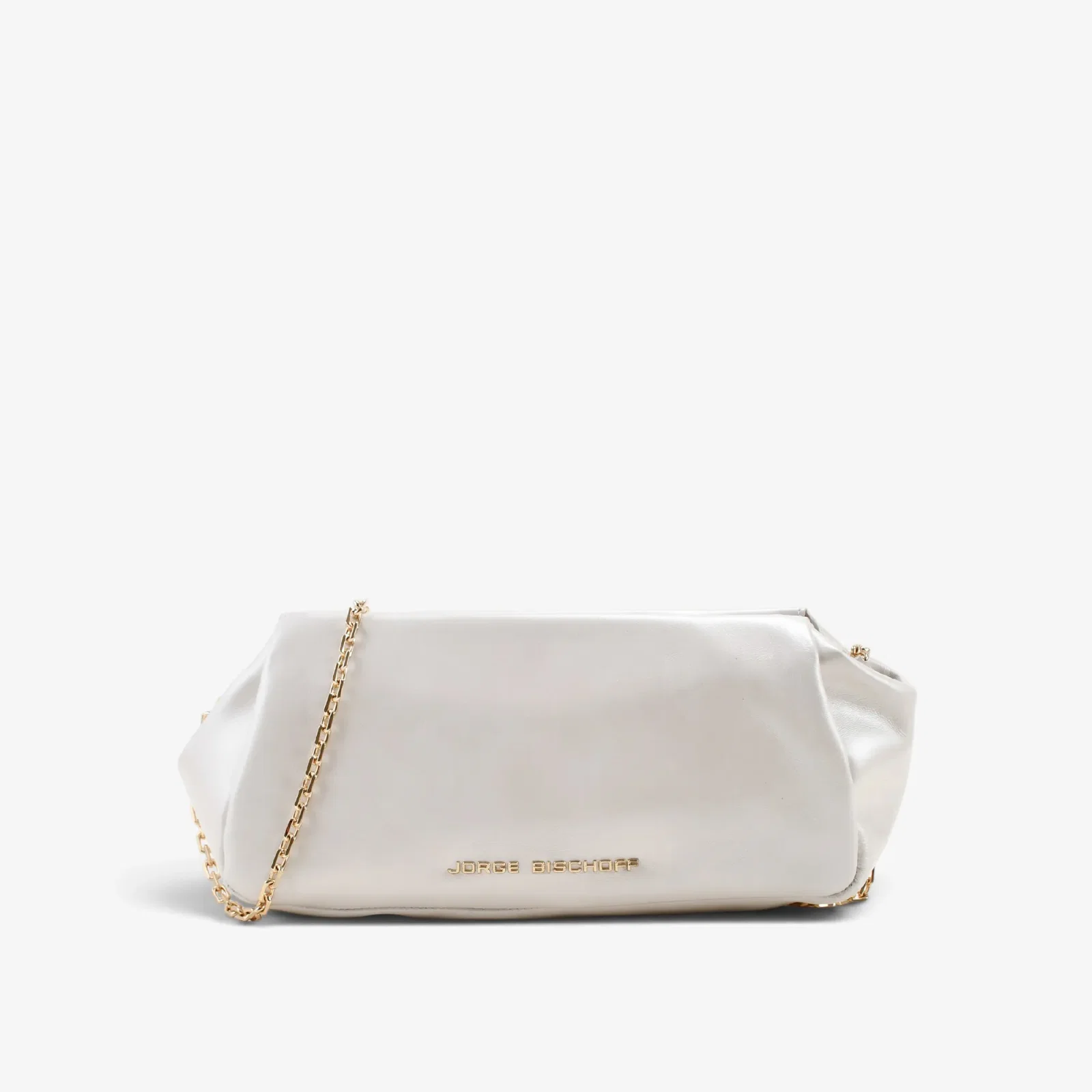 Bolsa Clutch Branco Say Yes Couro Acetinado — imagem 1